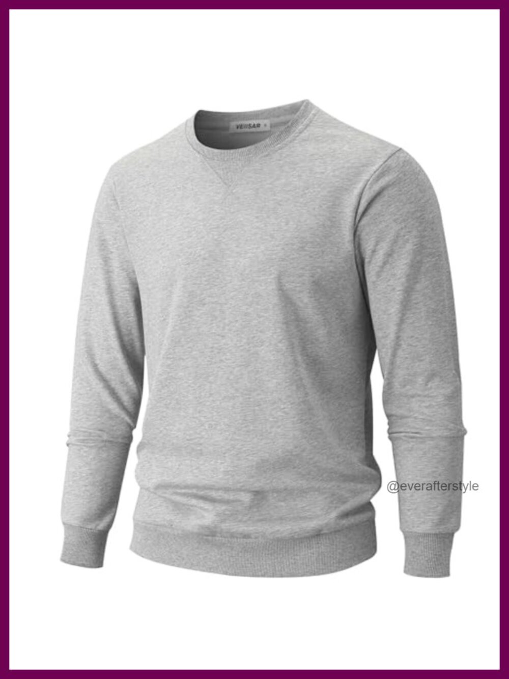 Cotton-Blend Crewneck Sweatshirt Long Sleeve Pullover Casual Athletic